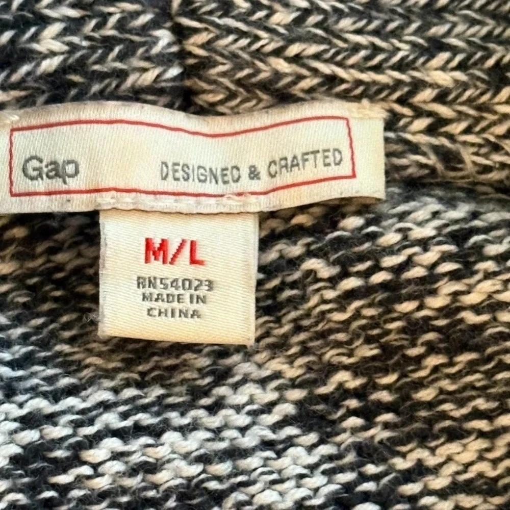 GAP Women Marled‎ Knit Open Front Cardigan Sweater Large Pockets Long Soft EUC